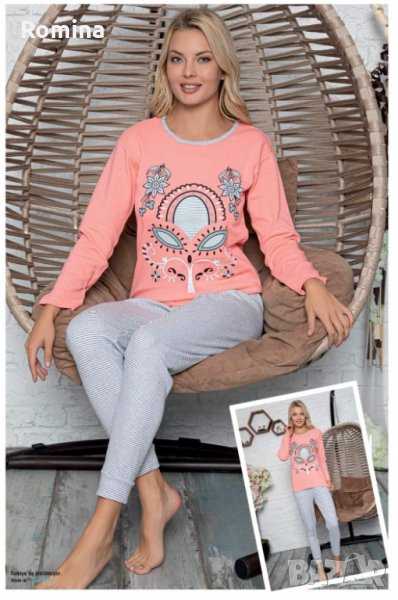 Нежна и стилна дамска пижамка от две части, снимка 1