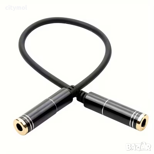 Aux конектор, 3.5 мм женски към женски стерео адаптер , снимка 1