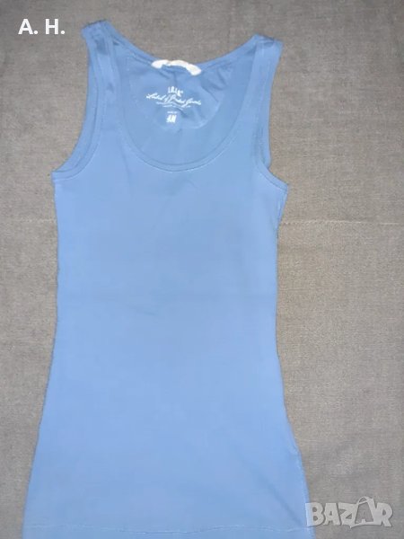 Син памучен потник H&M, снимка 1