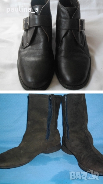 Два броя / Дамски боти "Hush Puppies” и "Etienne Aigner" Brazil / естествен велур и кожа , снимка 1