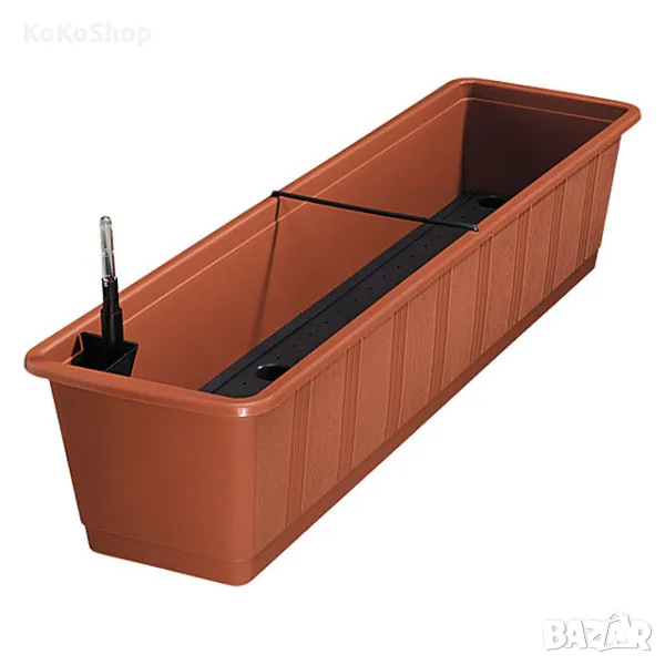 Сандъче за цветя с поливна система-80х20х17 см./сандъче за цветя цвят теракота, снимка 1