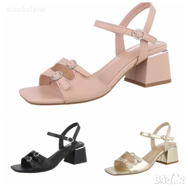 Дамски елегантни сандали на ток, 3цвята , снимка 1
