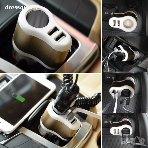 1981 Двоен USB разклонител за кола, снимка 1