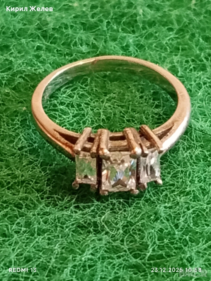 Сребърен пръстен трилогия МИНАЛО,НАСТОЯЩЕ, БЪДЕЩЕ ювелирна изработка 45619, снимка 1