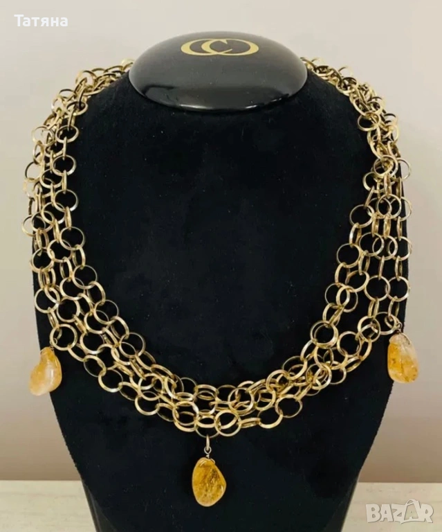 4-редно колие от позлатено  925 сребро ,66грамма, снимка 1