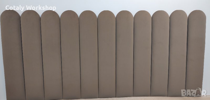 Меки стенни панели Табла за легло Тапициран стенен панел, снимка 1
