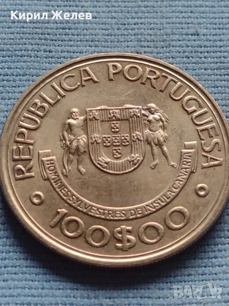 Монета 100 ескудос 1989г. Португалия КОРАБИ ILHAS CANARIAS 34330, снимка 1