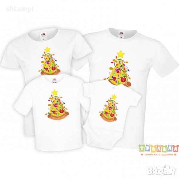 Коледни тениски Коледно дърво Пица Pizza Christmas Tree, снимка 1