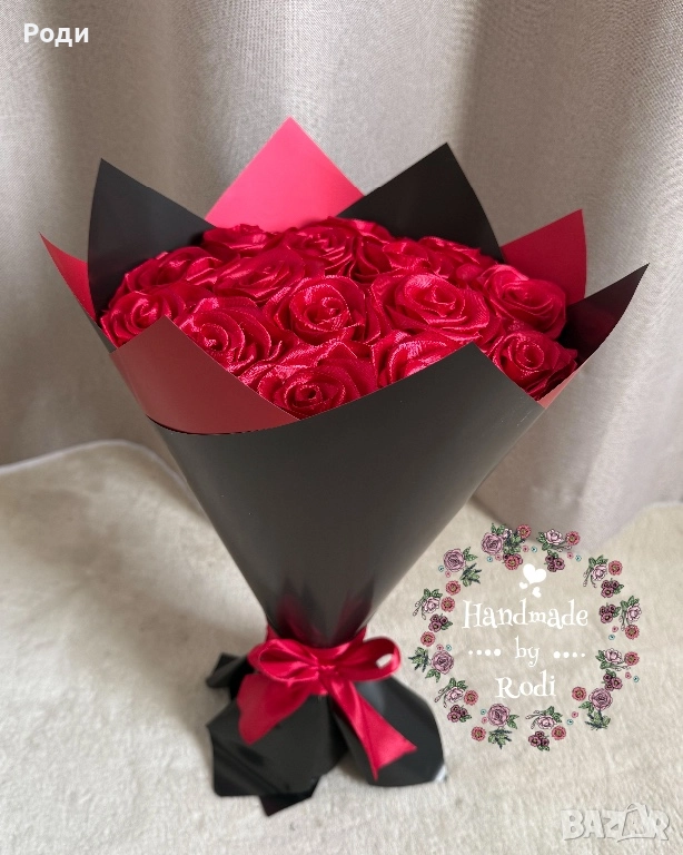 Вечни сатенени рози, снимка 1