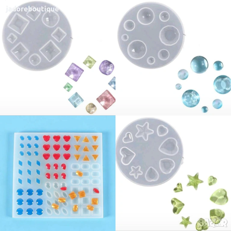 Силиконов молд диаманти кристали различни видове, снимка 1