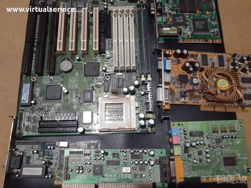 Дъно сокет7, ISA, PCI саунд, видеокарти,  CPU и др., снимка 1