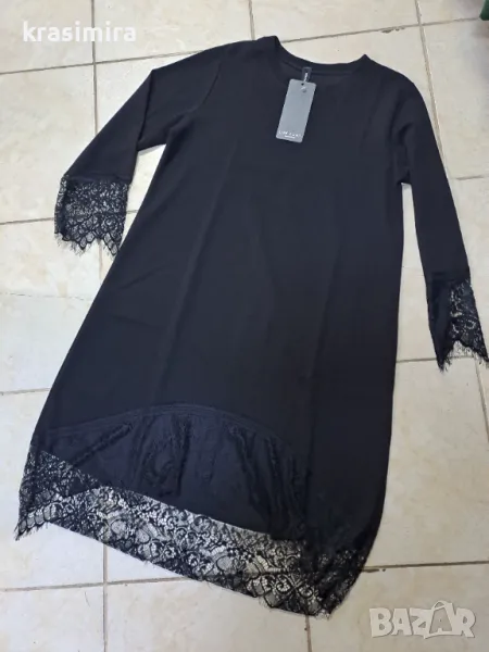 Черна рокля с дантелка , снимка 1