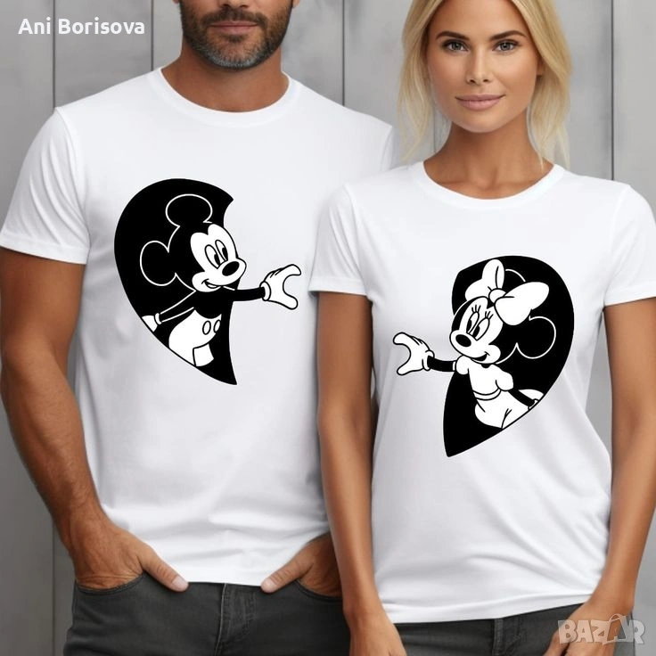 Тениски за двойки – King & Queen / Забавни дизайни / Подарък, снимка 1