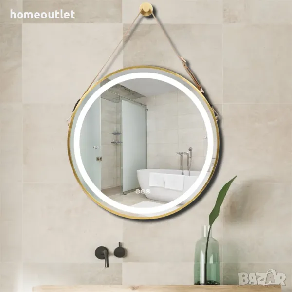 ПРОМОЦИЯ Стенно LED огледало с различни възможности за монтиране, 60см - LUVODI XMR-Y28-668-GD-EU, снимка 1