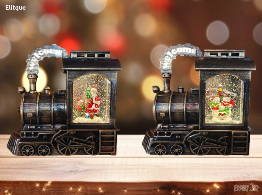 Музикална Коледна декорация влак – снежни човеци или Дядо Коледа, снимка 1