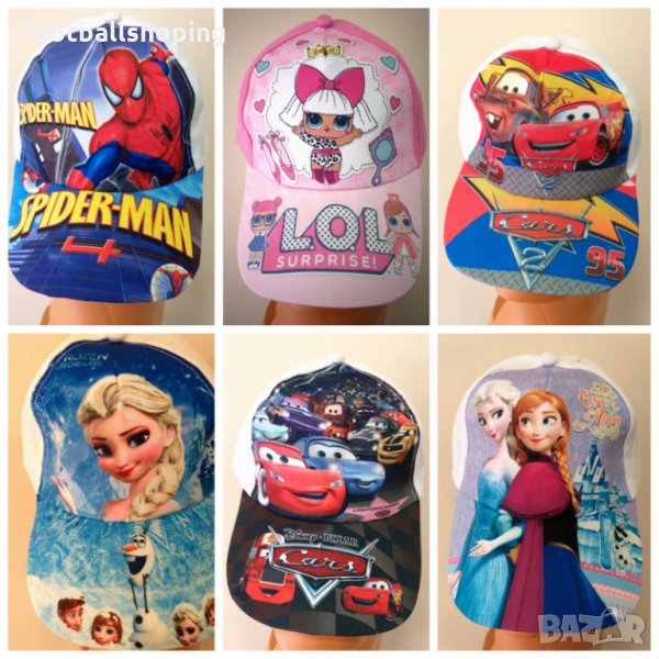 Детски шапки с козирка Анимации 6 модела - 3 за момиче и 3 за момче, снимка 1