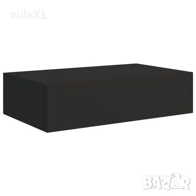 vidaXL Стенен рафт с чекмедже, черен,（SKU:330243, снимка 1