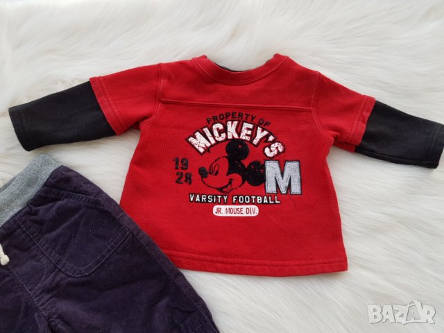 Джинси Zara и блуза Мики Маус 3-6 месеца - ватирани, снимка 2 - Бебешки блузки - 30628696