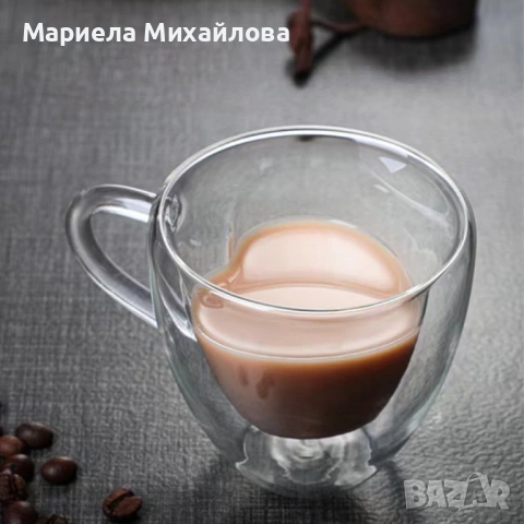 Двустенна стъклена термо чаша във формата на сърце!, снимка 6 - Чаши - 53190700