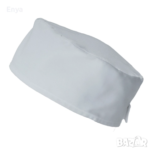 Шапка без козирка, тип "Боне", регулируема - бяла и черна