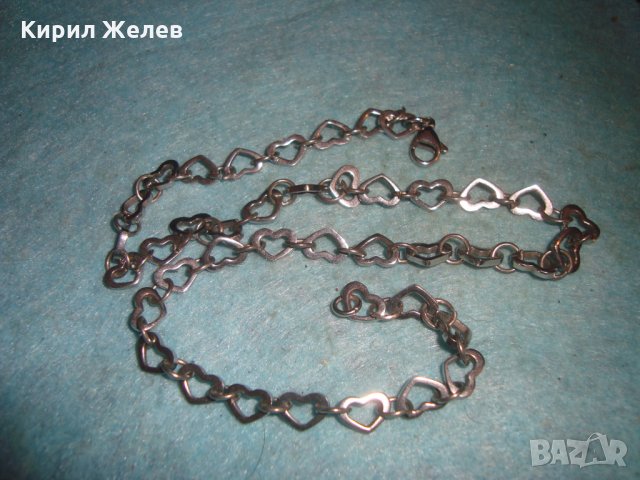 СЪРЦЕВИДЕН МОДЕН СТОМАНЕН ЛАНЕЦ НЕРЪЖДАЕМА БЛАГОРОДНА СТОМАНА КОЛИЕ ГЕРДАНЧЕ 27154