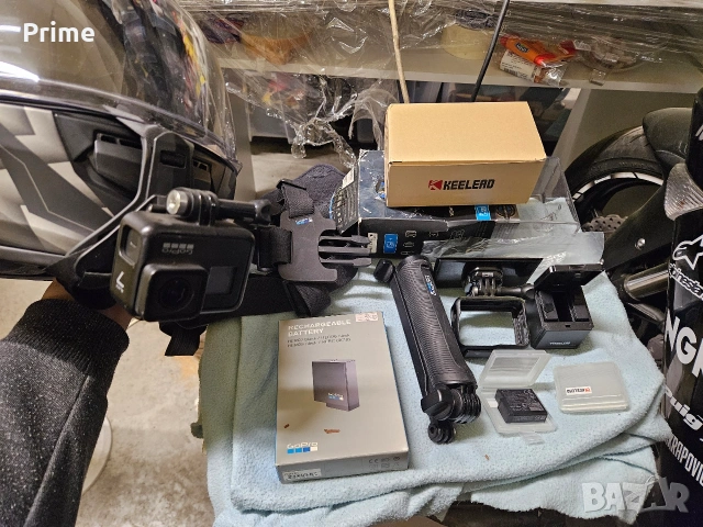 GoPro Hero 7 Black мото/вело комбинация с много аксесоари, снимка 2 - Камери - 53927090