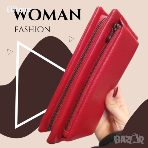 Дамско портмоне от естествена к., снимка 4 - Портфейли, портмонета - 52820289