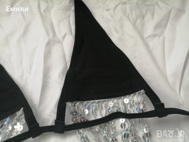 Нов комплект дамски бански от две части с блестящи цветни пайети р-р L и XL, снимка 17 - Бански костюми - 50620613