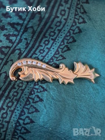 Стара брошка в златисто , снимка 1