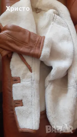 дамско палто кожух, естествена телешка кожа, кафяво супер, снимка 5 - Палта, манта - 48091566