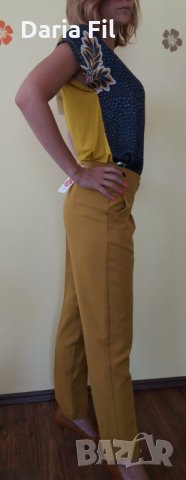 Златно жълт панталон до 3ХЛ, снимка 3 - Панталони - 30016583