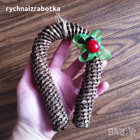 Подкова, изплетена от хартиени пръчици, снимка 3 - Пана - 28531612