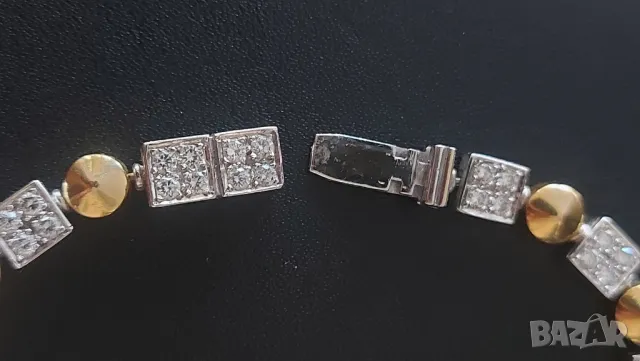 Златна гривна с брилянти, снимка 5 - Гривни - 47793130