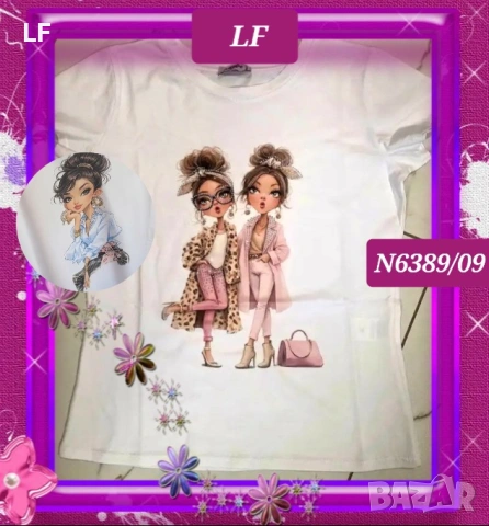 Дамски тениски с камъчета, снимка 2 - Тениски - 54323560