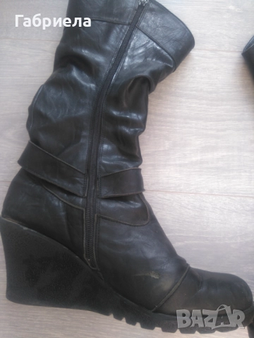 Ботуши на платформа, естествена кожа, снимка 4 - Дамски ботуши - 52594632