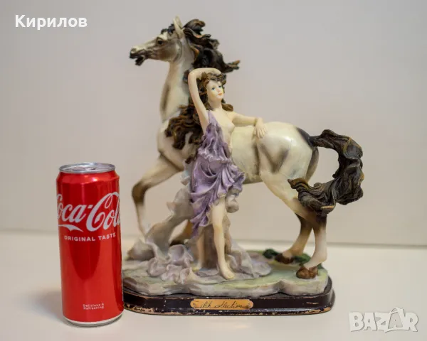 Старинна ръчно рисувана порцеланова фигура полуголо момиче, порцелан, статуя, статуетка , снимка 2 - Антикварни и старинни предмети - 48280920