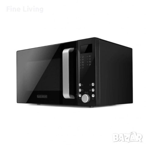 Микровълнова с грил Black+Decker – 23L, 900W, 9 автоматични програми, 5 нива на мощност,  детска защ, снимка 2 - Микровълнови - 52096274