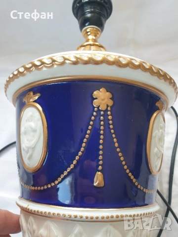 Порцеланова лампа, снимка 3 - Антикварни и старинни предмети - 54307243