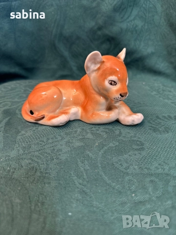 Статуетка „Лъвче лежащо“ (Львенок лежащий). ЛФЗ „Ломоносов“, снимка 2 - Статуетки - 52999059