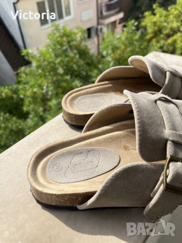 Дамски/Унисекс велурени чехли сабо (стил Birkenstock), Размер 39, снимка 6 - Чехли - 55950194