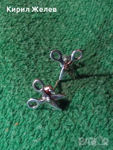 МИНИ СРЕБЪРНИ ОБЕЦИ НОЖИЦИ За ФРИЗЬОРКА ШИВАЧКА КОЗМЕТИЧКА СРЕБРО 925 ФИНА РЪЧНА АРТ ИЗРАБОТКА 45644, снимка 15 - Обеци - 46232148