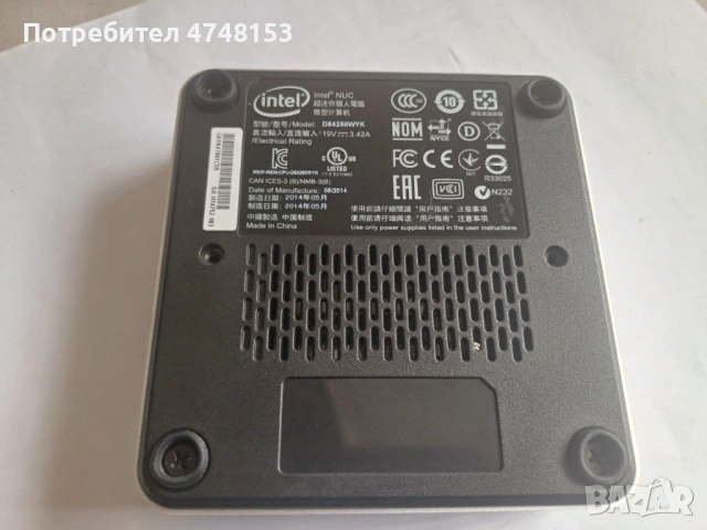 Intel NUC D54250WYK Малък мини компютър с квадратен алуминиев корпус, снимка 3 - Работни компютри - 53678610