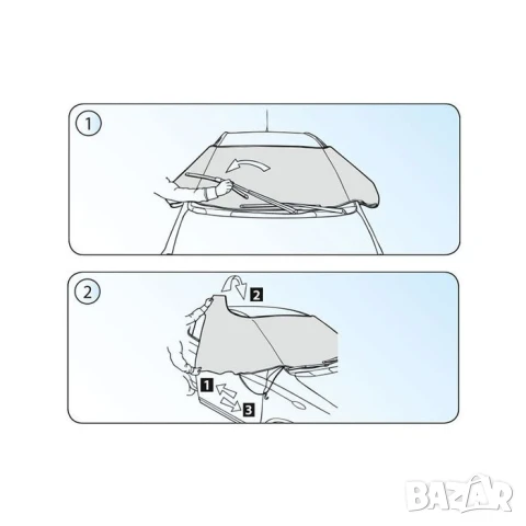 Черен сенник Kegel за автомобили 85х115-134см, снимка 3 - Аксесоари и консумативи - 51098430