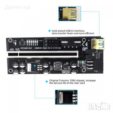 PCI-E Riser 010S PLUS extenders GOLD,USB Risers, Екстендери, Рейзъри, extender, снимка 2 - Други - 39384996