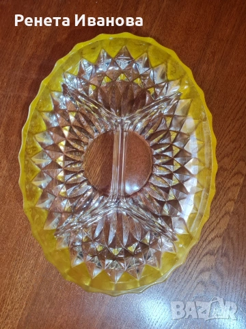 Прекрасни , стари секторни плата от кристално стъкло , снимка 2 - Други - 53895157