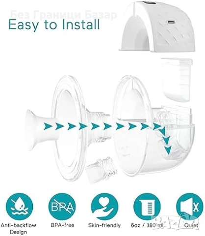 Нова Електрическа помпа за кърма Paruu P10 – 4 режима, 9 нива, безжична, снимка 4 - Помпи за кърма - 50462759