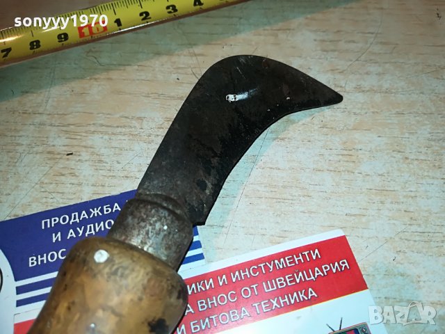 АНТИК-КРИВ НОЖ-СТАР С ДЪРВЕНА ДРЪЖКА, снимка 7 - Колекции - 29248015
