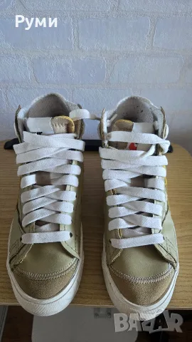 Nike- Кожени спортни обувки Blazer Mid'77 Jumbo, Бял, Жълт, Каки, 8.5, 42н., снимка 6 - Спортни обувки - 55889820