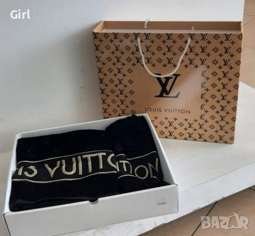 Louis Vuitton 2 броя в кутия кърпи, снимка 2 - Хавлиени кърпи - 37556603