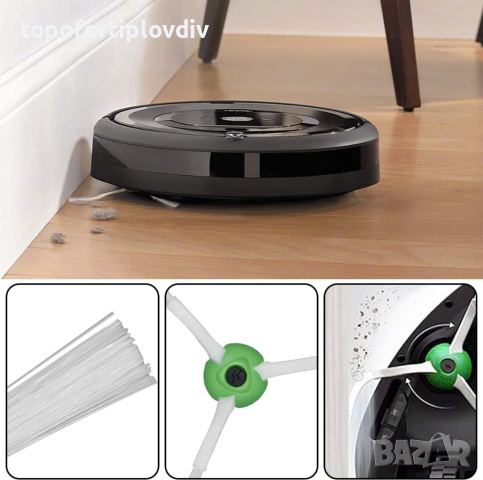 Странична четка 2 бр за iRobot Roomba i7 i7+ i3 i3+ i4 i4+ i6 i6+ i8 i8+ j7 E5 E6 E7, снимка 2 - Прахосмукачки - 44510468